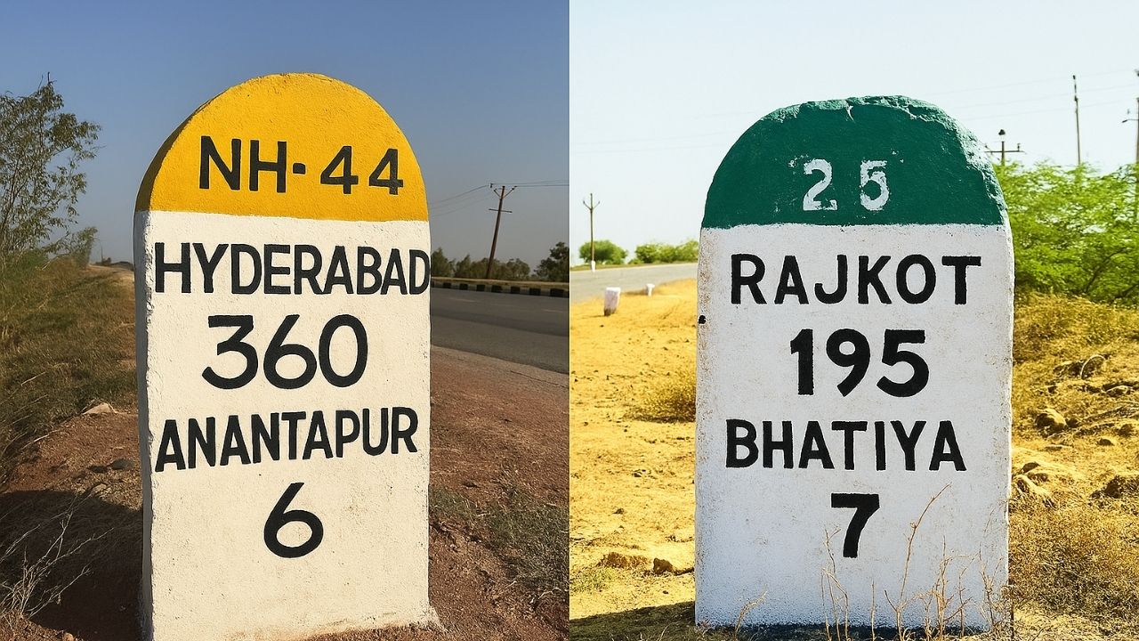 Milestone Colors Meaning in India – Yellow, Green, Blue, Orange Explained
